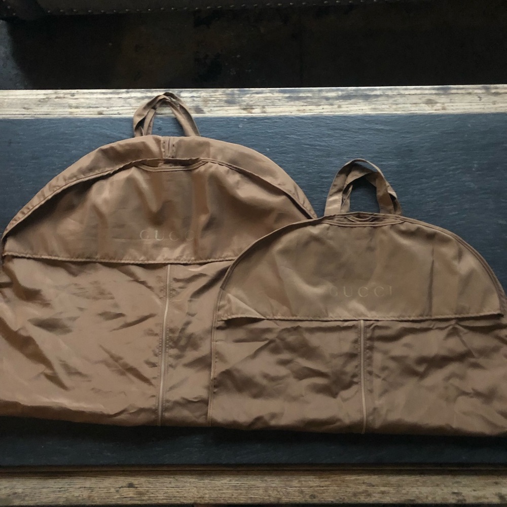 GUCCI] Bundle Brown Fabric Suit case Bags(2 bags)